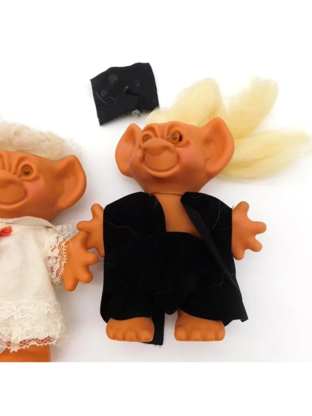 Vintage 3 Uneeda Wishnik Troll Dolls 1966 Hong Kong Graduate Striped